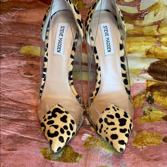 steve madden clear leopard heels